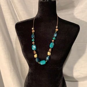 Turquoise/brown chunky necklace